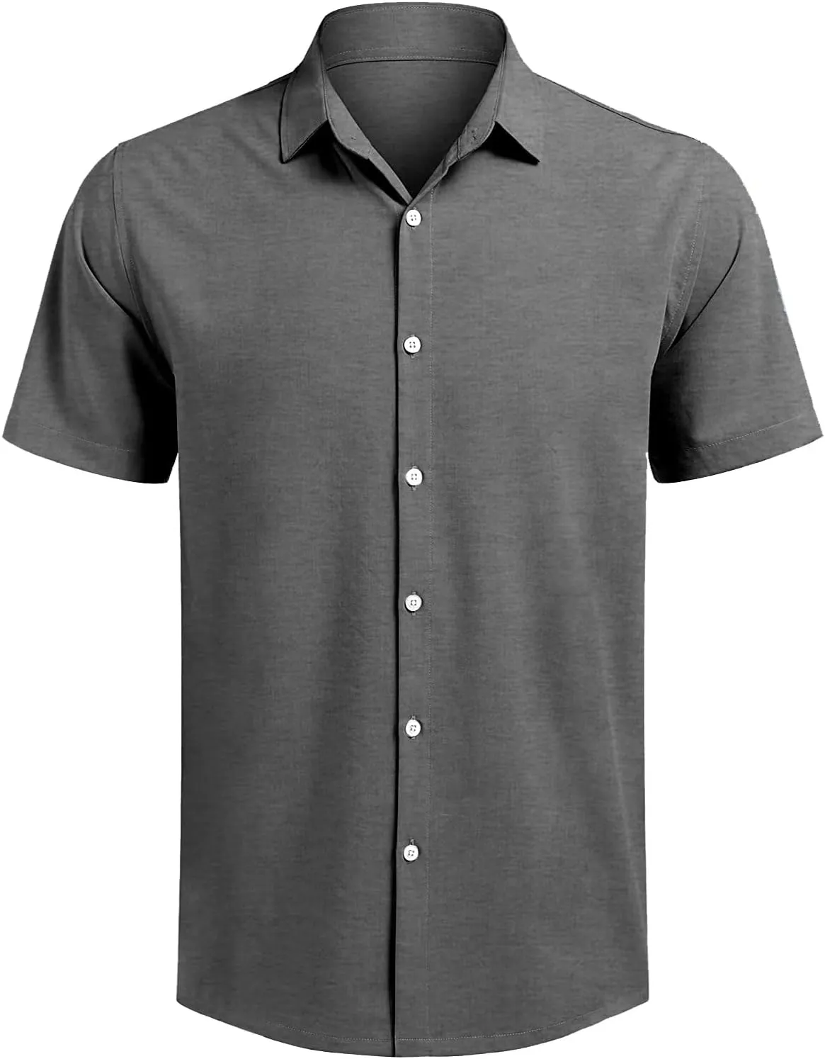 Men's Casual Short Sleeve Button Down Dress Shirt Beach Summer Shirt