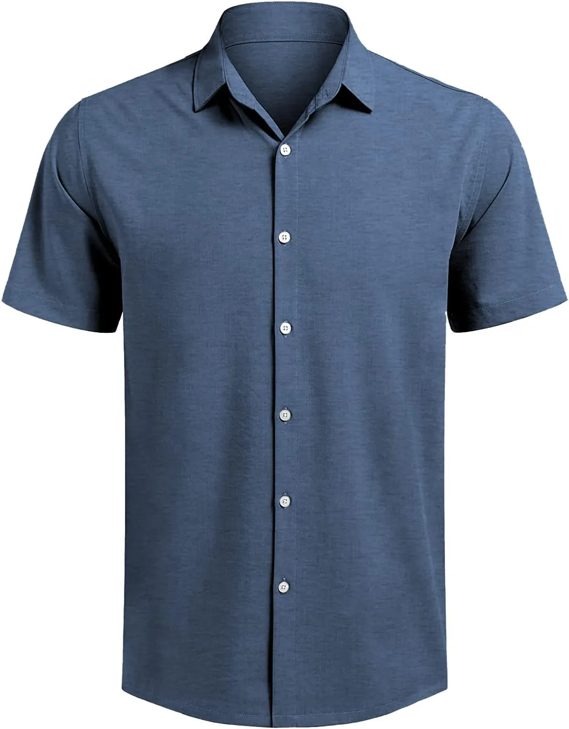 Men's Casual Short Sleeve Button Down Dress Shirt Beach Summer Shirt