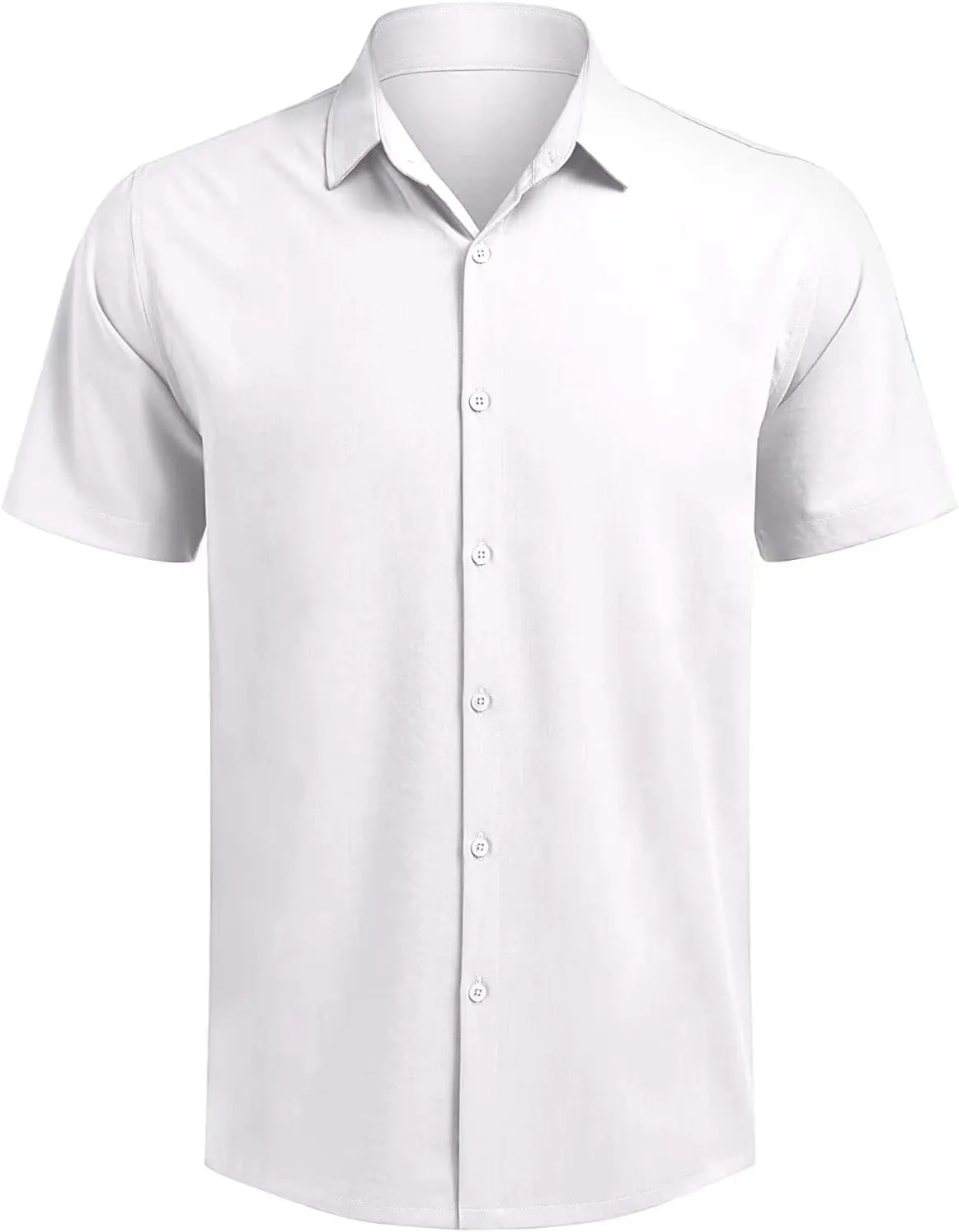 Men's Casual Short Sleeve Button Down Dress Shirt Beach Summer Shirt