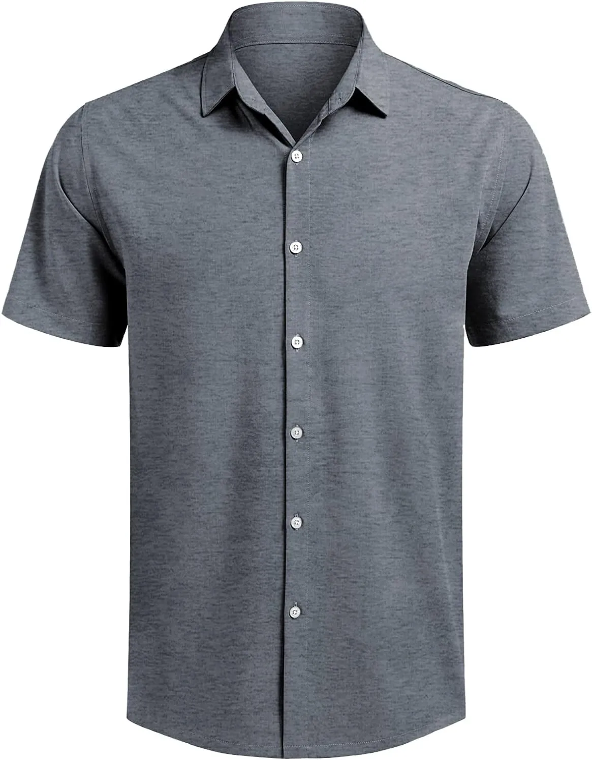 Men's Casual Short Sleeve Button Down Dress Shirt Beach Summer Shirt