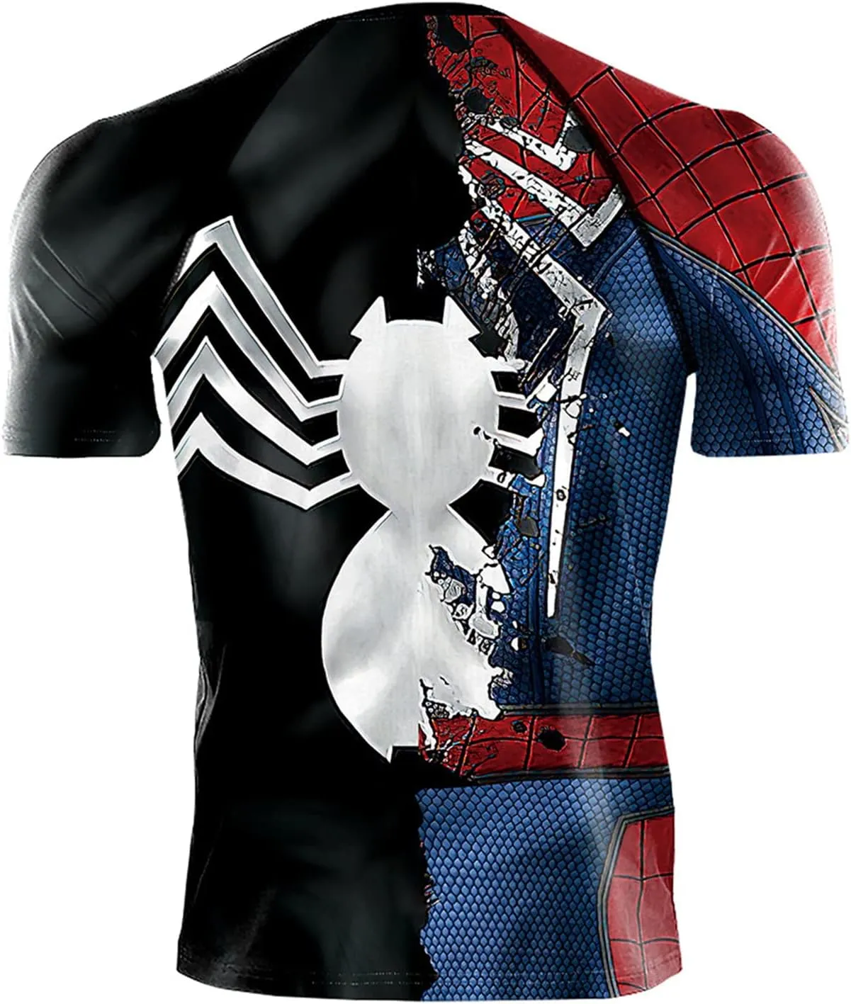 Men's Compression Shirt, Soft Short Sleeve 3D Print Fitness Sports Shirt Gym T-Shirt