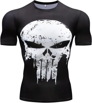 Men's Compression Shirt, Soft Short Sleeve 3D Print Fitness Sports Shirt Gym T-Shirt