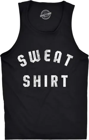 Mens Fitness Tank Sweat Shirt Tanktop Funny Workout Gym Graphic Shirt