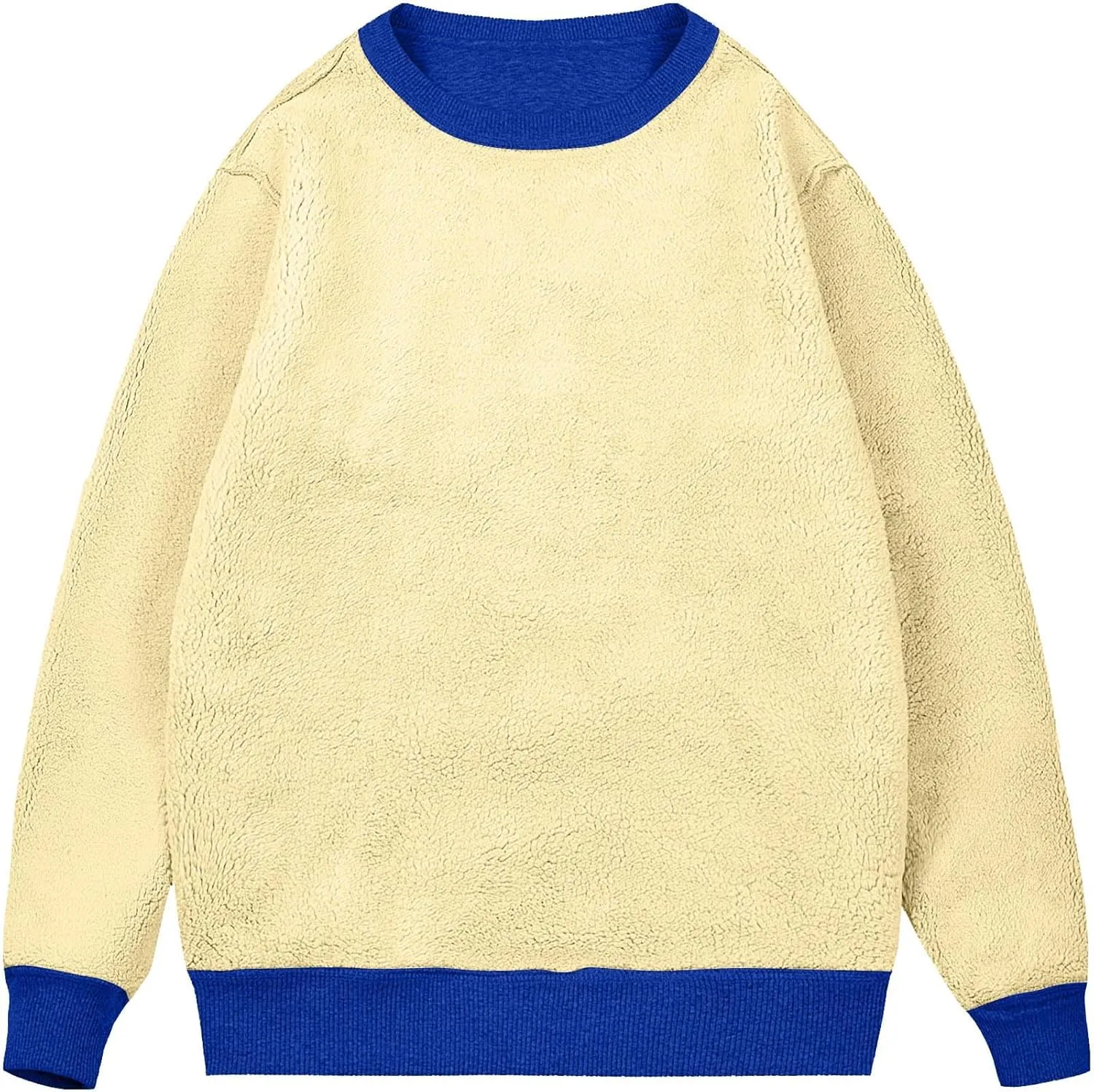 Men's Fleece Lined Sweatshirts Crewneck Long Sleeve Pullover Sherpa Thick Thermal Sweatshirt Warm Winter Underwear