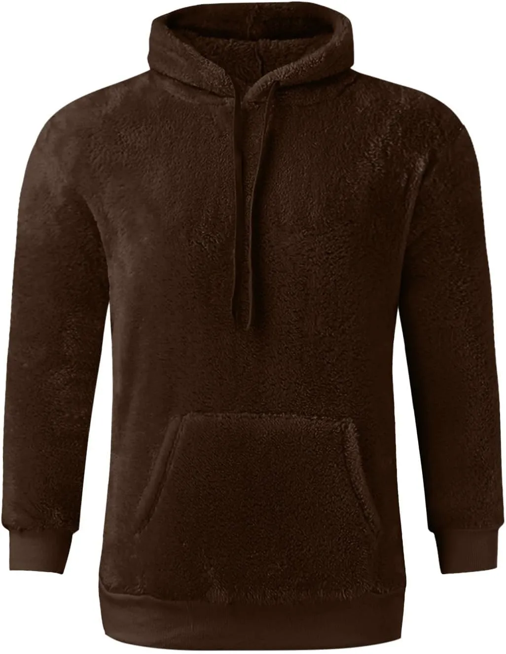 Men's Hooded Fleece Sweatshirt Big & Tall Heavy Hoodie Sherpa Fleece Lined Pullover Thick Winter Hooded Sweatshirt
