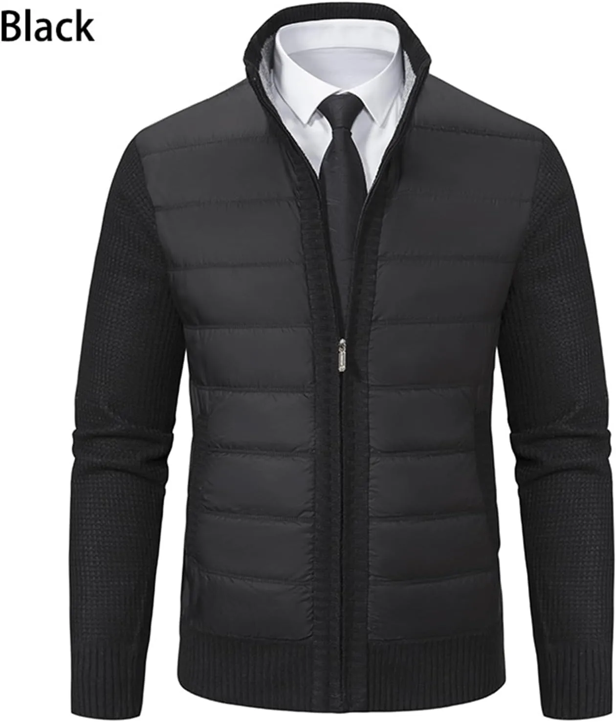 Men's Jacket Zipper Cardigan Collar Velvet Padded Coat Cotton-Padded Sweater Autumn Winter