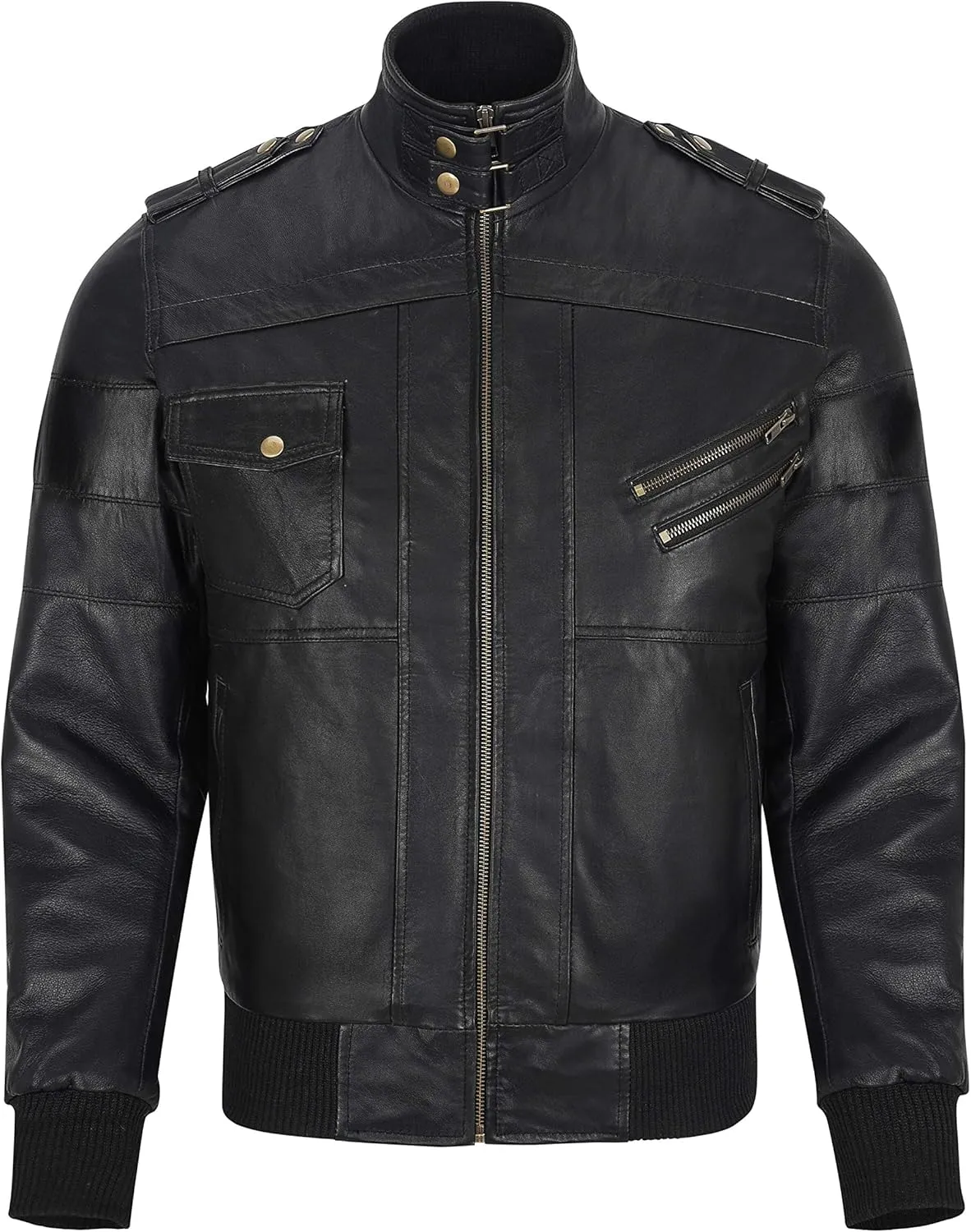Men's Leather Jacket Removable Hood | leather jacket Men | Brown Leather Motorcycle Jacket