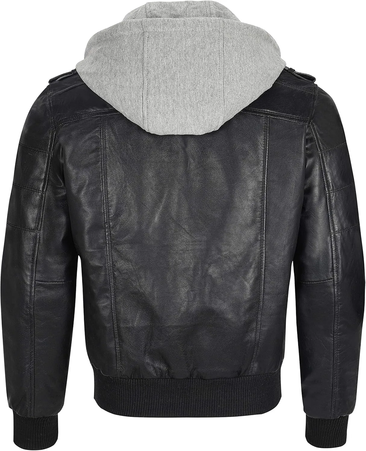 Men's Leather Jacket Removable Hood | leather jacket Men | Brown Leather Motorcycle Jacket