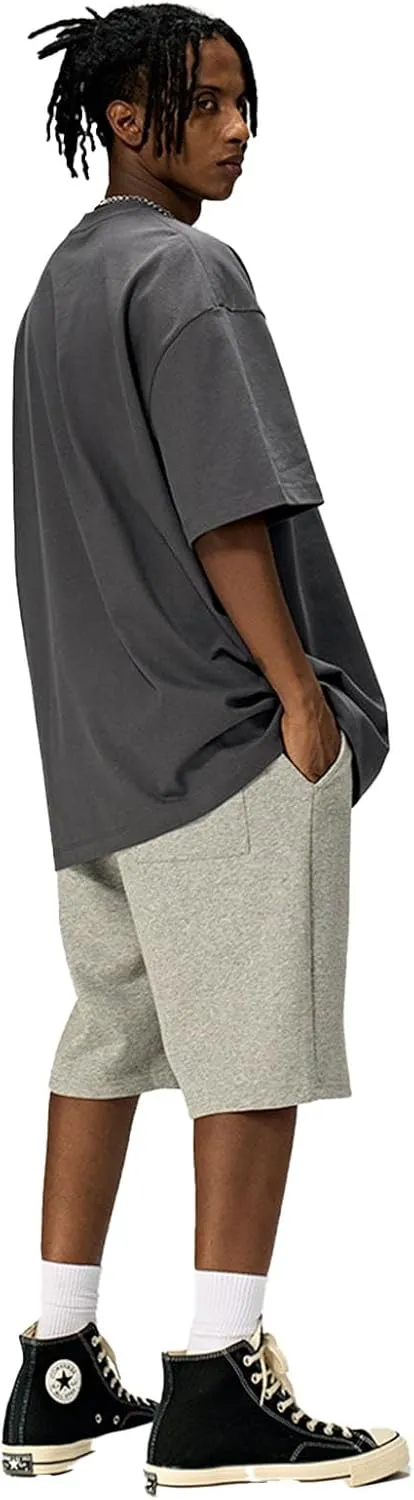 Men's Oversized Cotton t Shirt Heavyweight Tee Casual Crew Neck Short Sleeve Loose Summer Basic Tops
