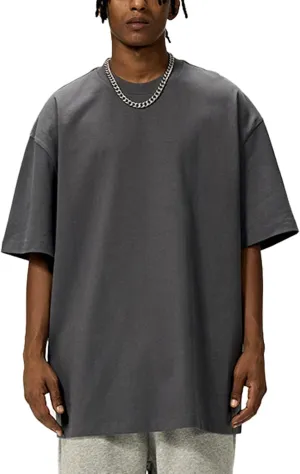 Men's Oversized Cotton t Shirt Heavyweight Tee Casual Crew Neck Short Sleeve Loose Summer Basic Tops