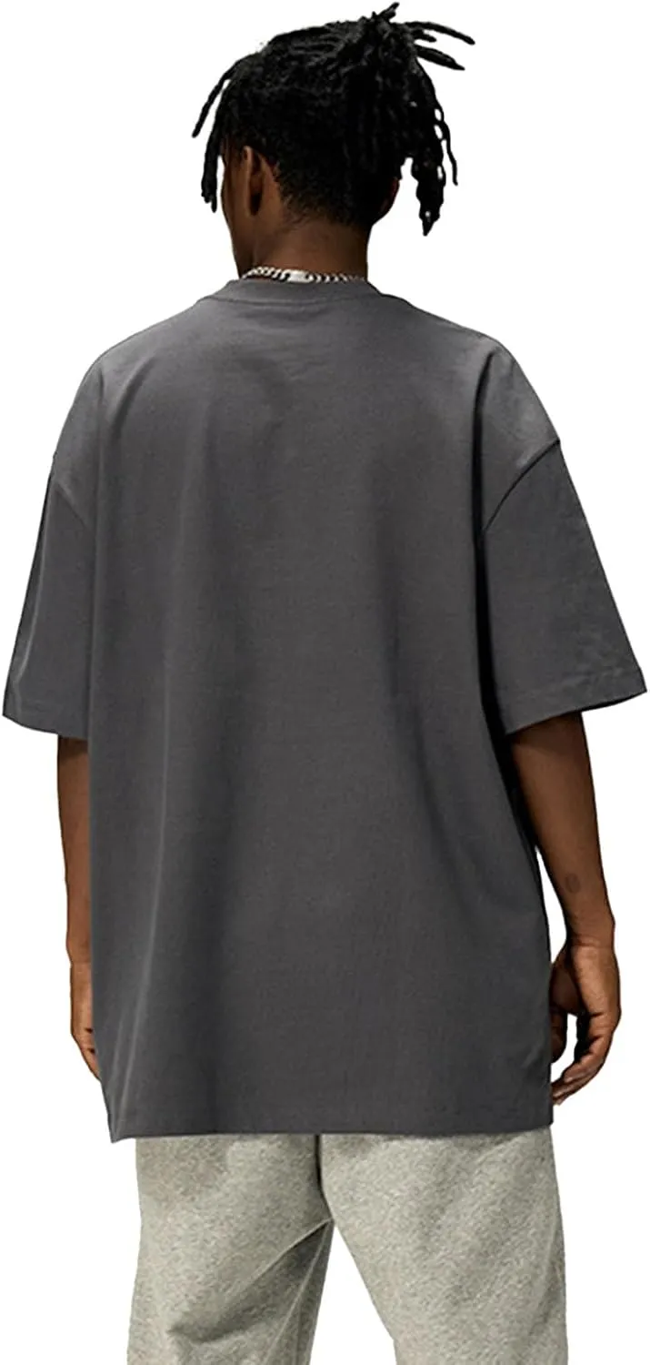 Men's Oversized Cotton t Shirt Heavyweight Tee Casual Crew Neck Short Sleeve Loose Summer Basic Tops