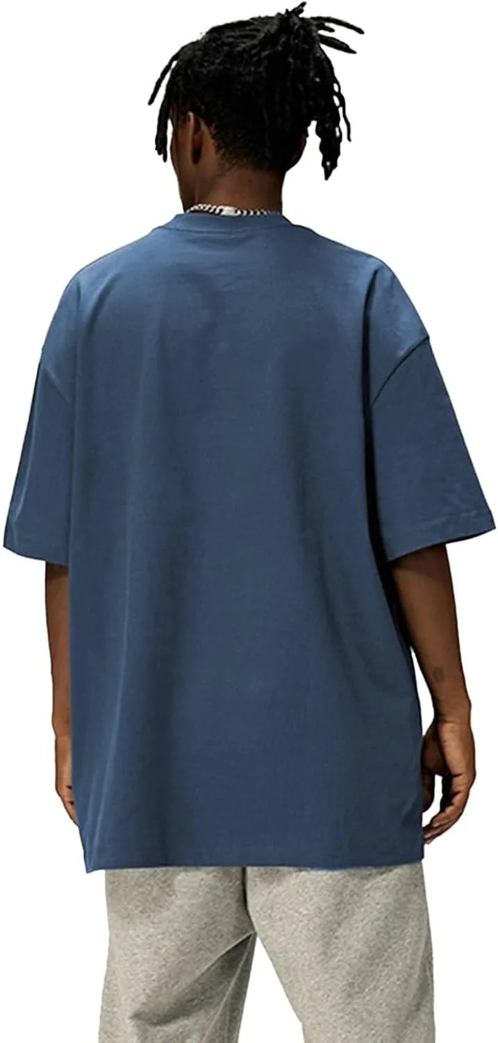 Men's Oversized Cotton t Shirt Heavyweight Tee Casual Crew Neck Short Sleeve Loose Summer Basic Tops