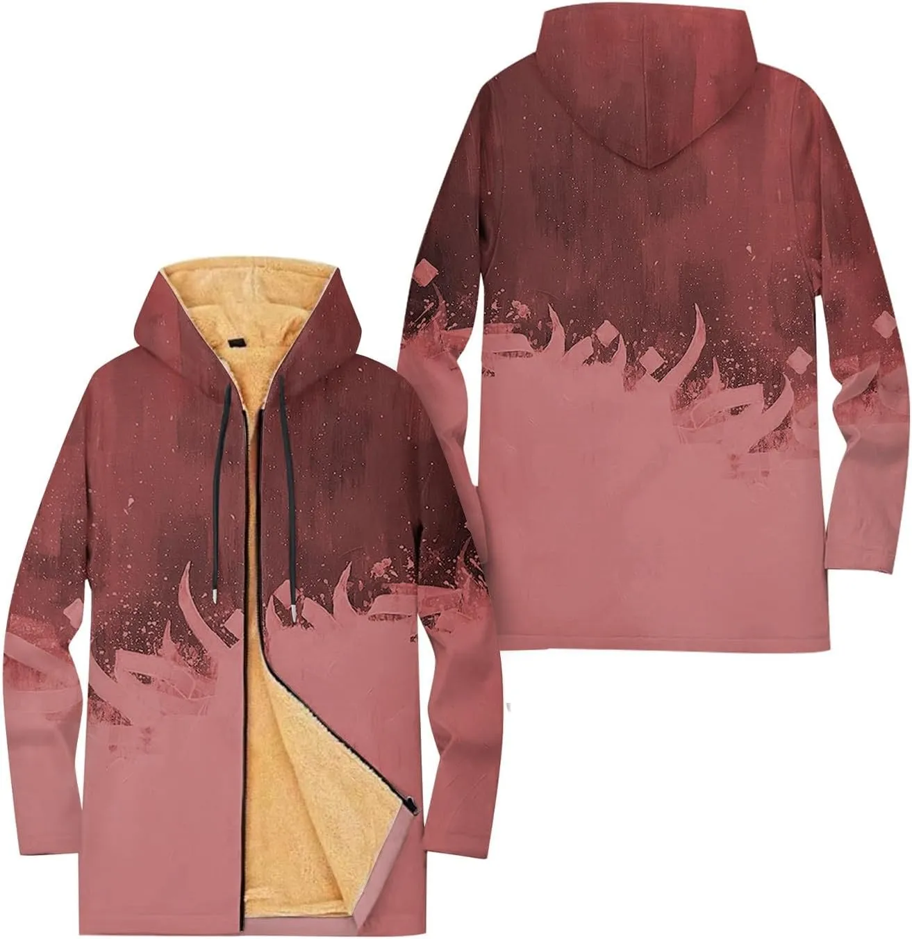 Mens Sherpa Hoodie Full-Zip Heavyweight Casual Hooded Warm Thick Thermal Hoodies