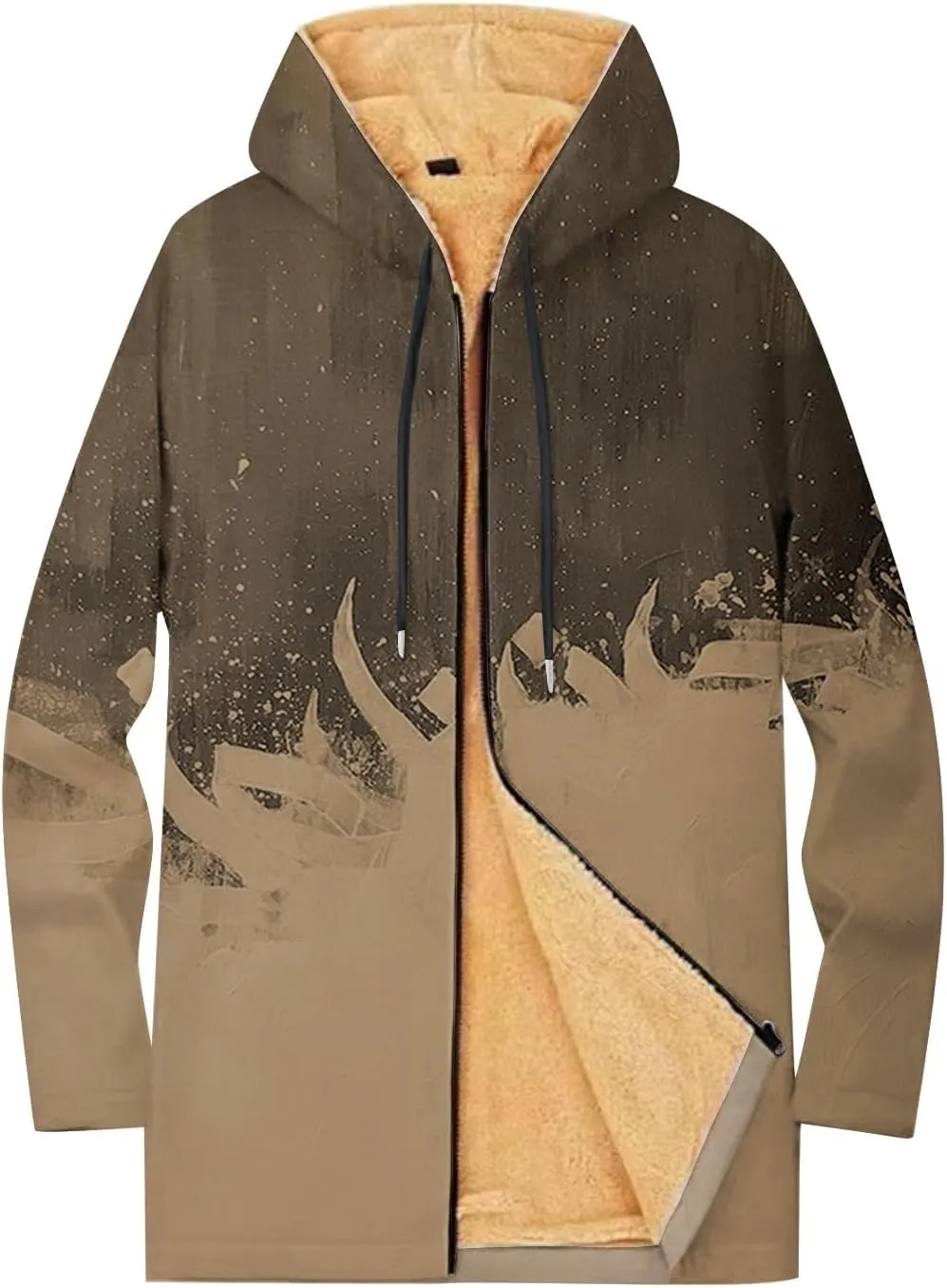 Mens Sherpa Hoodie Full-Zip Warm Heavyweight Hooded Thermal Fleece Thick Sweatshirt