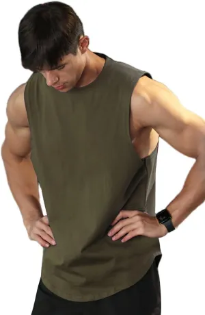 Men's Sleeveless Sports T-Shirt Quick Dry Cotton Muscle Shirt Casual Sports Tank top