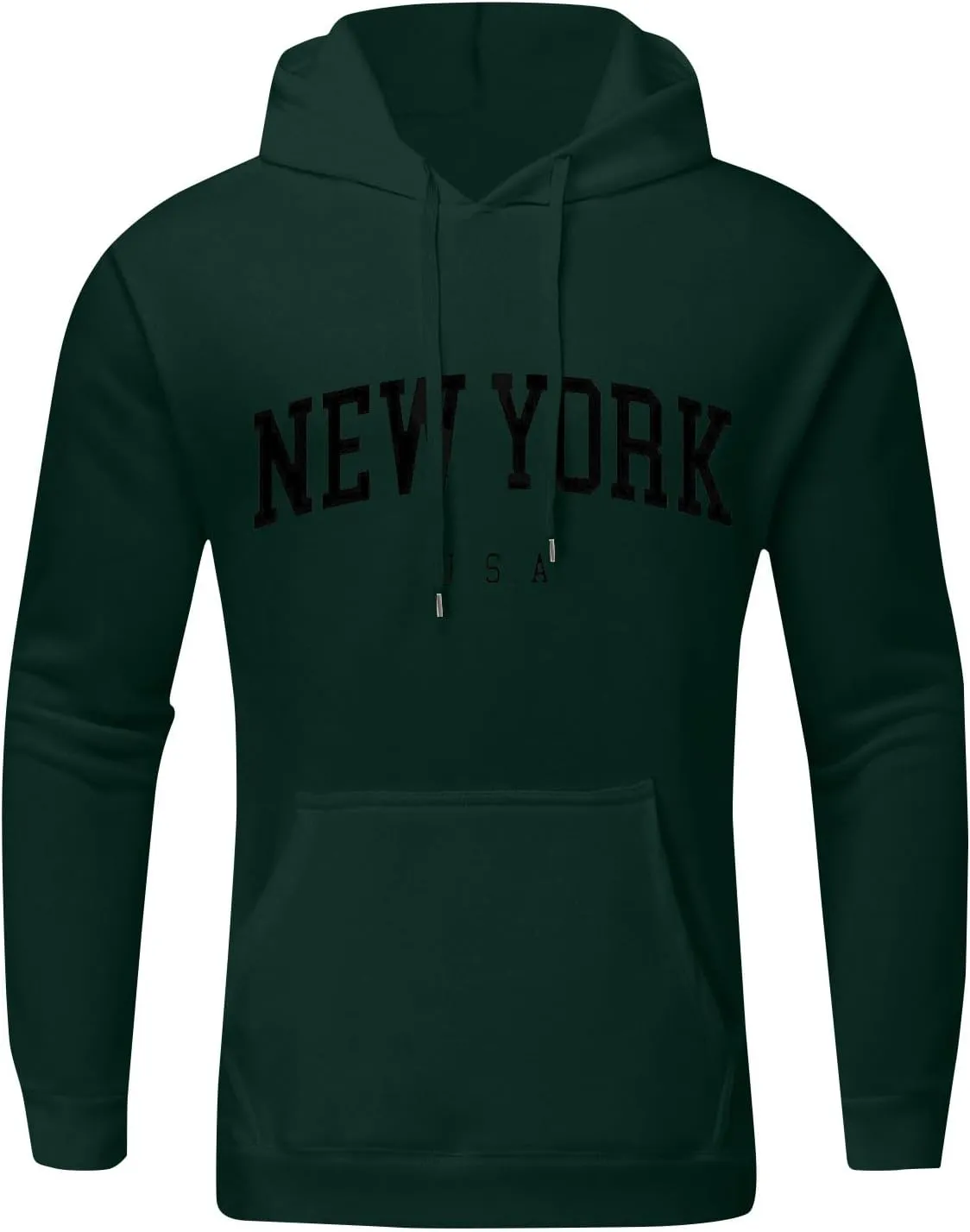 Mens Sweatshirt 2024 Casual Cotton Hooded Collar Drawstring Hoodie Letter Print Long Sleeve Warm Pullover with Pocket