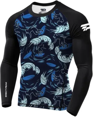 Men's UPF 50  Long Sleeve Rashguard Shirt Sun Protection Beach Swim Shirt Quick Dry Surfing Shirt