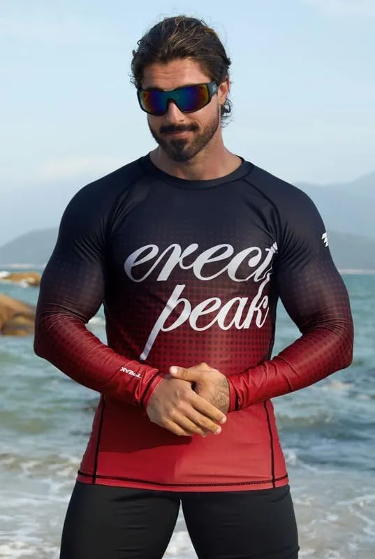 Men's UPF 50  Long Sleeve Rashguard Shirt Sun Protection Beach Swim Shirt Quick Dry Surfing Shirt