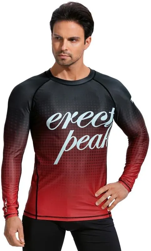 Men's UPF 50  Long Sleeve Rashguard Shirt Sun Protection Beach Swim Shirt Quick Dry Surfing Shirt