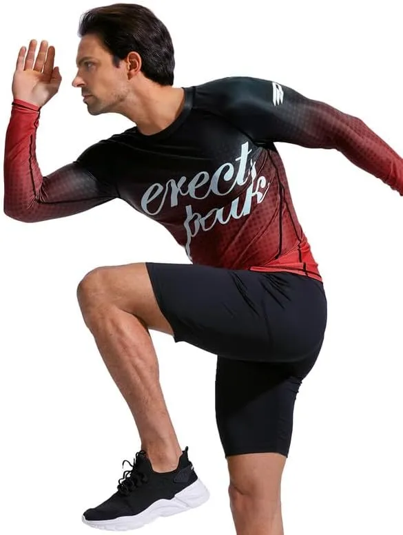 Men's UPF 50  Long Sleeve Rashguard Shirt Sun Protection Beach Swim Shirt Quick Dry Surfing Shirt