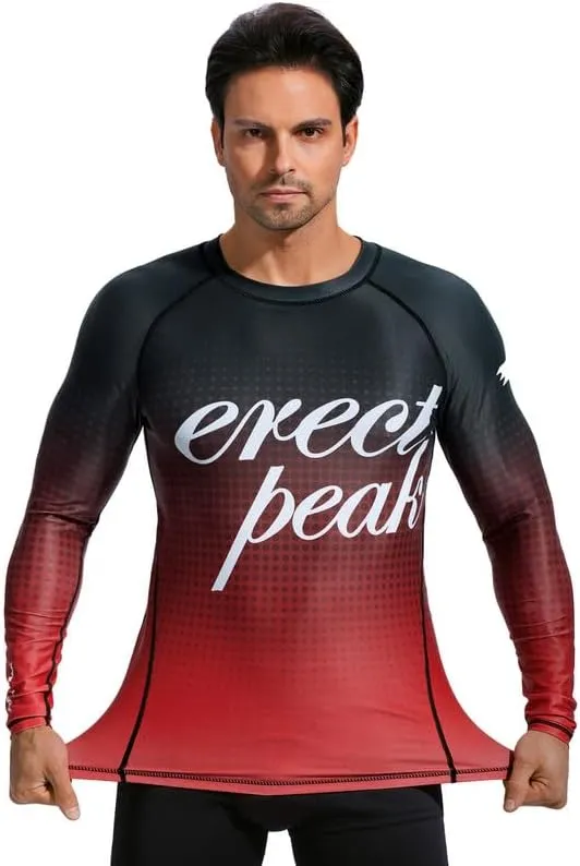 Men's UPF 50  Long Sleeve Rashguard Shirt Sun Protection Beach Swim Shirt Quick Dry Surfing Shirt