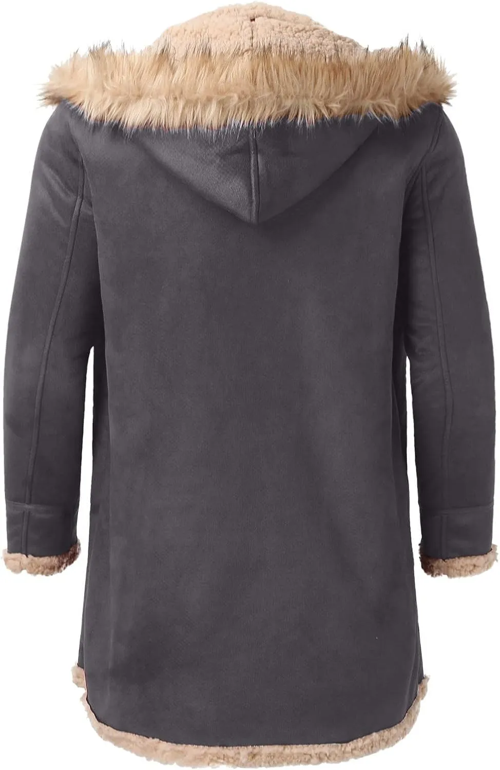 Men'S Winter Coats With Hood Fleece Button Down Coat Heated Thick Waterproof Casual Vintage Oversized Jacket