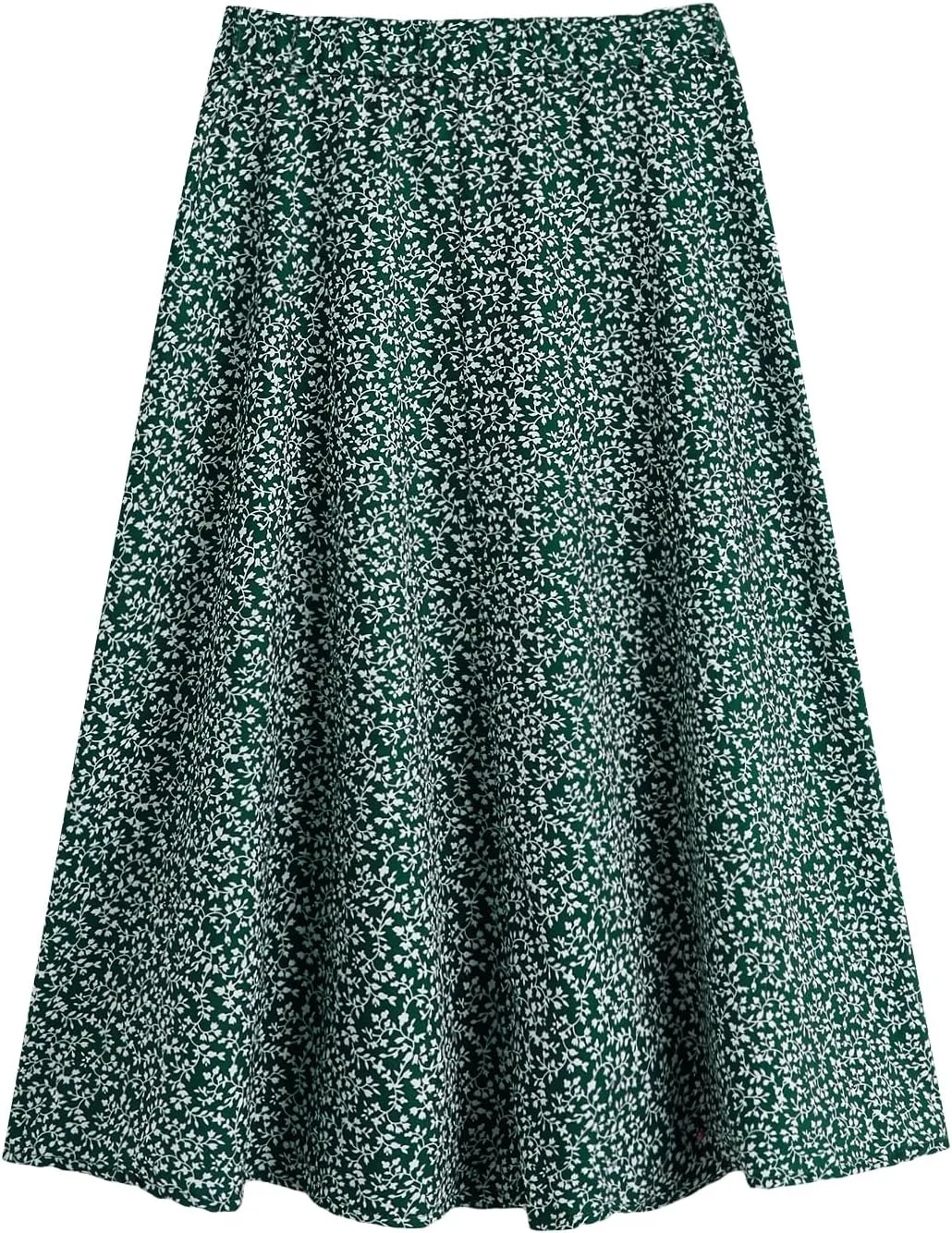 Milumia Girl's Cute Summer Boho Ditsy Floral High Waisted A Line Flare Midi Skirt Flowy Long Skirt