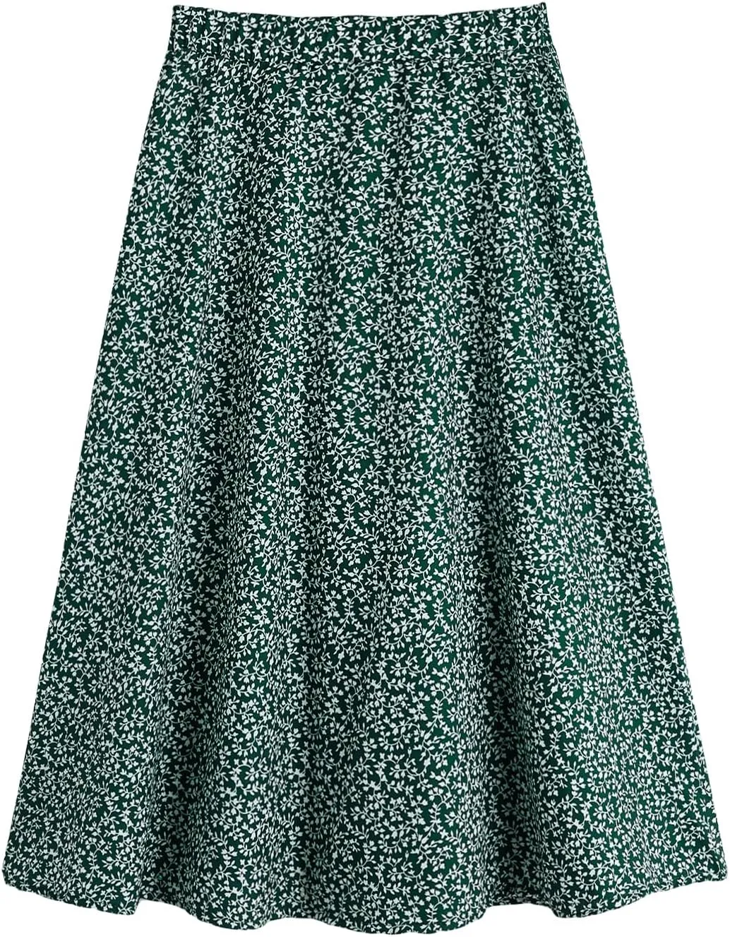 Milumia Girl's Cute Summer Boho Ditsy Floral High Waisted A Line Flare Midi Skirt Flowy Long Skirt