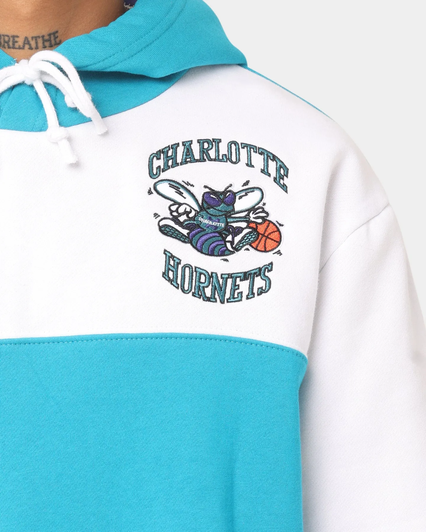 Mitchell & Ness Charlotte Hornets Fusion Fleece 2.0 Hoodie Teal