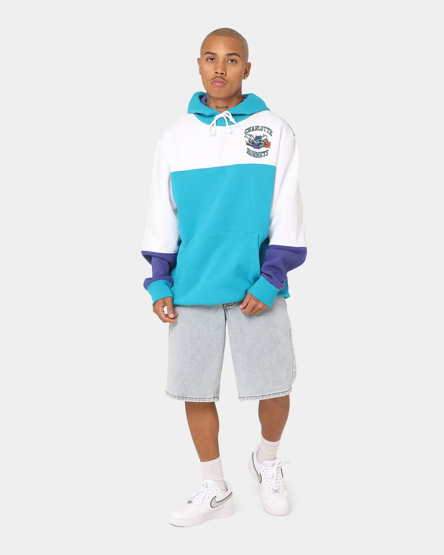 Mitchell & Ness Charlotte Hornets Fusion Fleece 2.0 Hoodie Teal