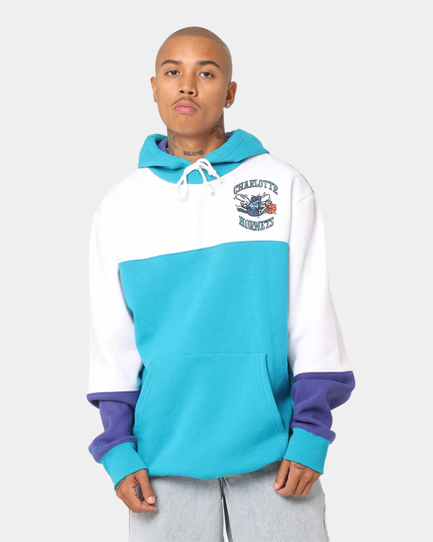Mitchell & Ness Charlotte Hornets Fusion Fleece 2.0 Hoodie Teal