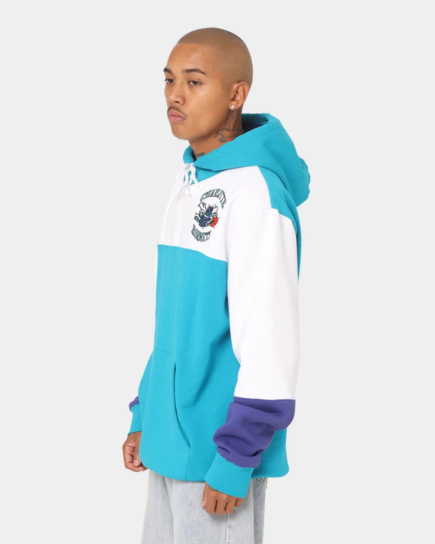 Mitchell & Ness Charlotte Hornets Fusion Fleece 2.0 Hoodie Teal