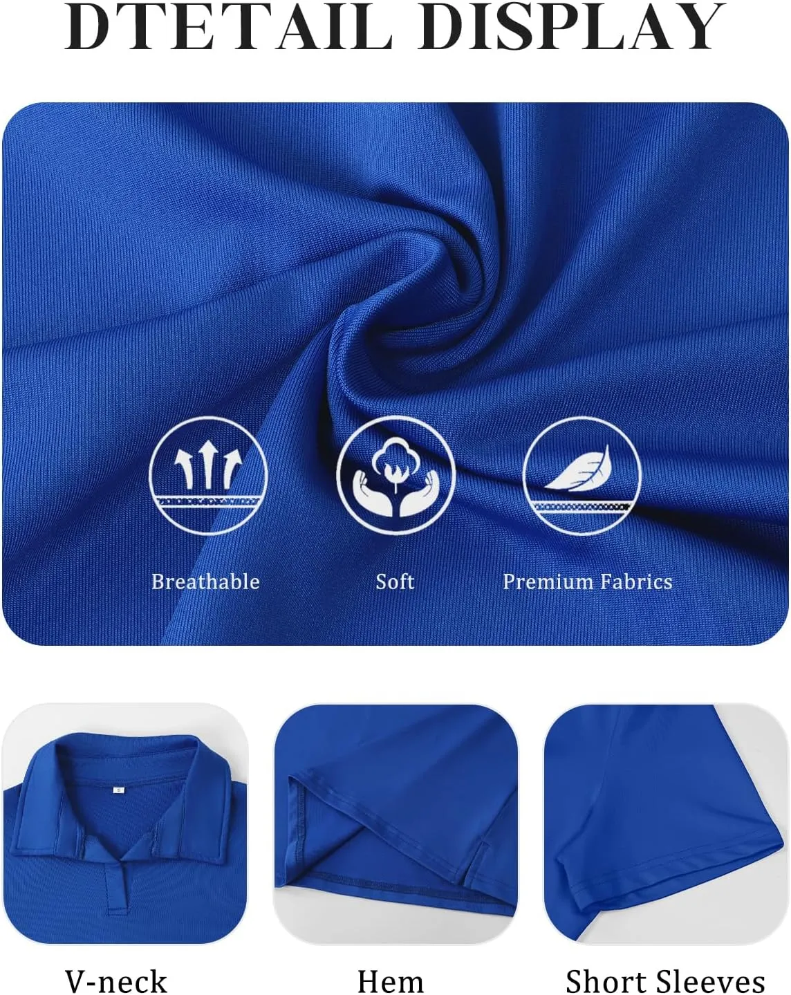 MK Shop Limited Polo Shirts for Women Business Casual Work Lapel Collared Tops V Neck Summer Golf Polos Tunic Blouse