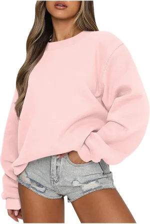 Oversized Crewneck Sweatshirt For Women 2024 Casual Long Sleeve Loose Pullover Tops Fall Fashion Hoodie Outfits