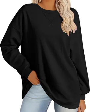 Oversized Crewneck Sweatshirt For Women Fall Fashion 2024 Casual Loose Soft Pullover Tops Long Sleeve y2k Clothes