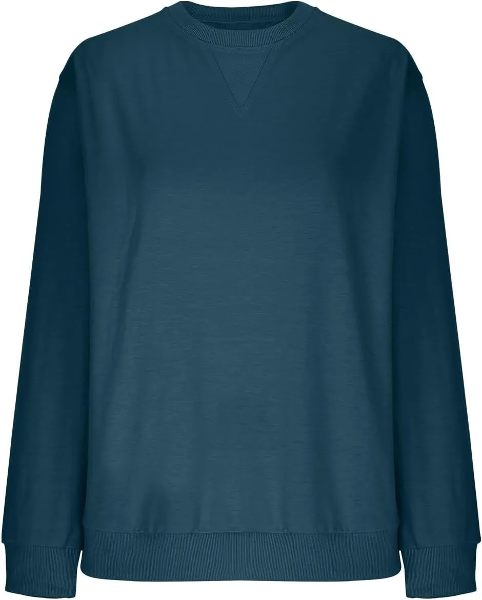 Oversized Crewneck Sweatshirt For Women Fall Fashion 2024 Casual Loose Soft Pullover Tops Long Sleeve y2k Clothes