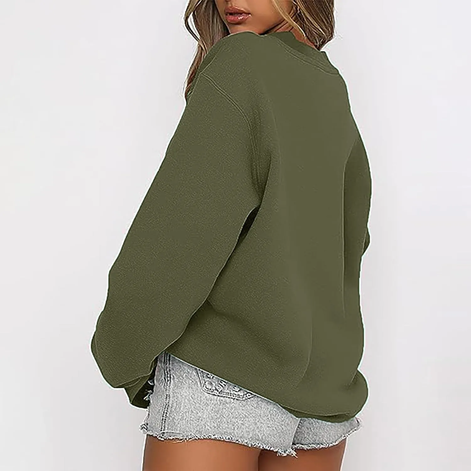 Oversized Crewneck Sweatshirt Women Fall Fashion 2023 Long Sleeve Drop Shoulder Hoodie Sweatshirts Casual Pullover Tops