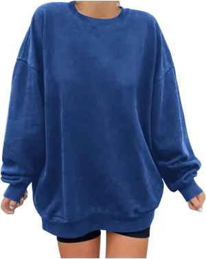 Oversized Long Sleeve Crewneck Sweatshirts For Teen Girls Fall Fashion Womens Pullover Tops Casual Loose y2k Clothes