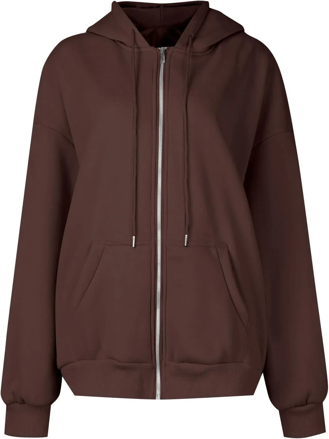 Oversized Sweatshirt for Women,Womens Casual Zip Up Hoodie Trendy Y2k Long Sleeve Jacket with Poickets