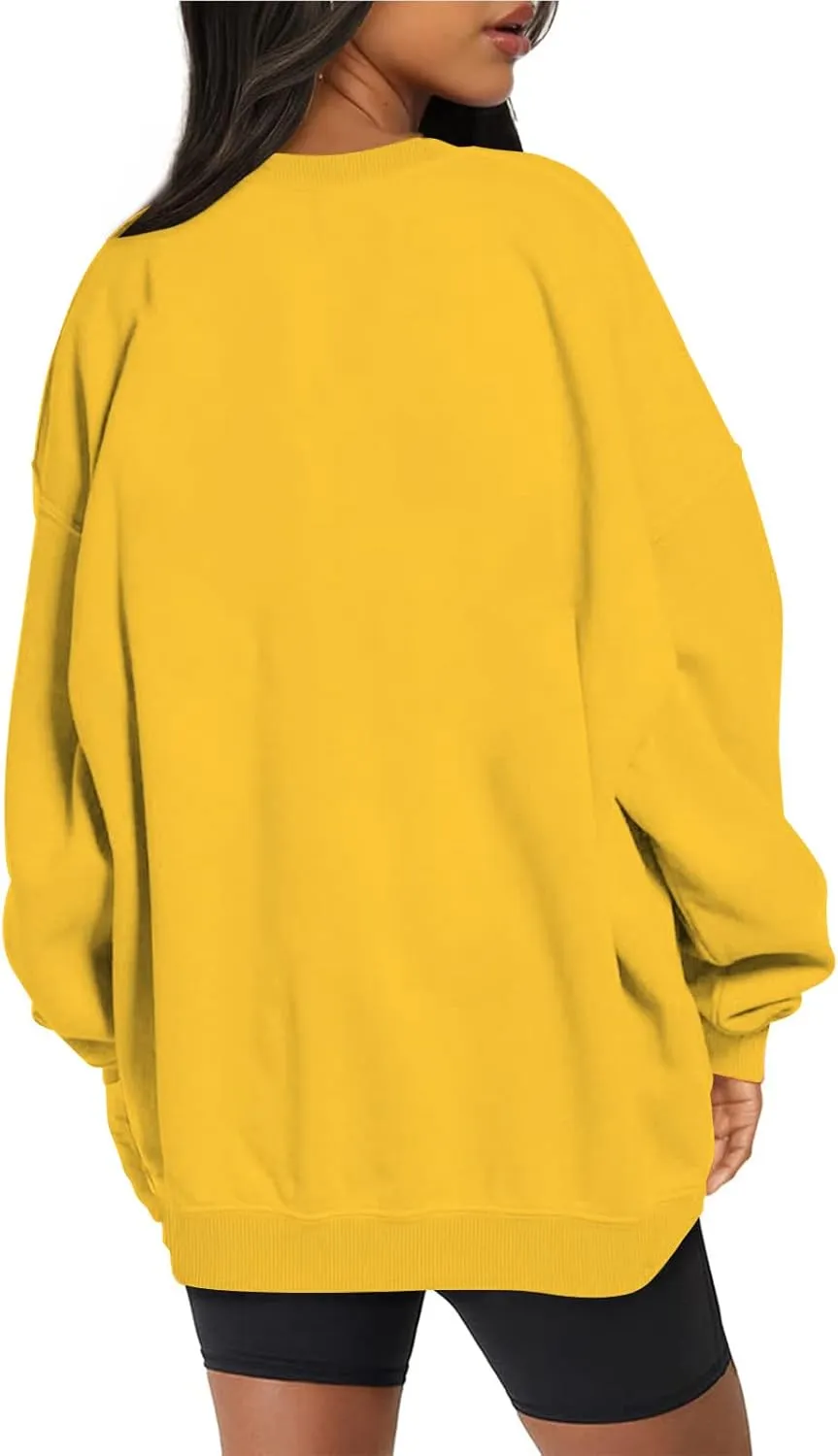 Oversized Sweatshirts for Women Long Sleeve Crew Neck Pullover Casual Loose Silod Color Fleece Tops Sweaters