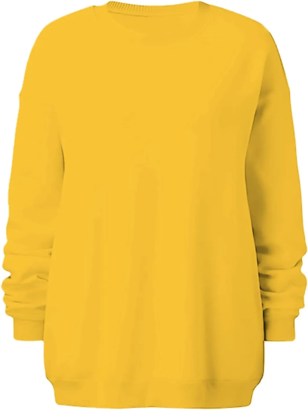 Oversized Sweatshirts for Women Long Sleeve Crew Neck Pullover Casual Loose Silod Color Fleece Tops Sweaters