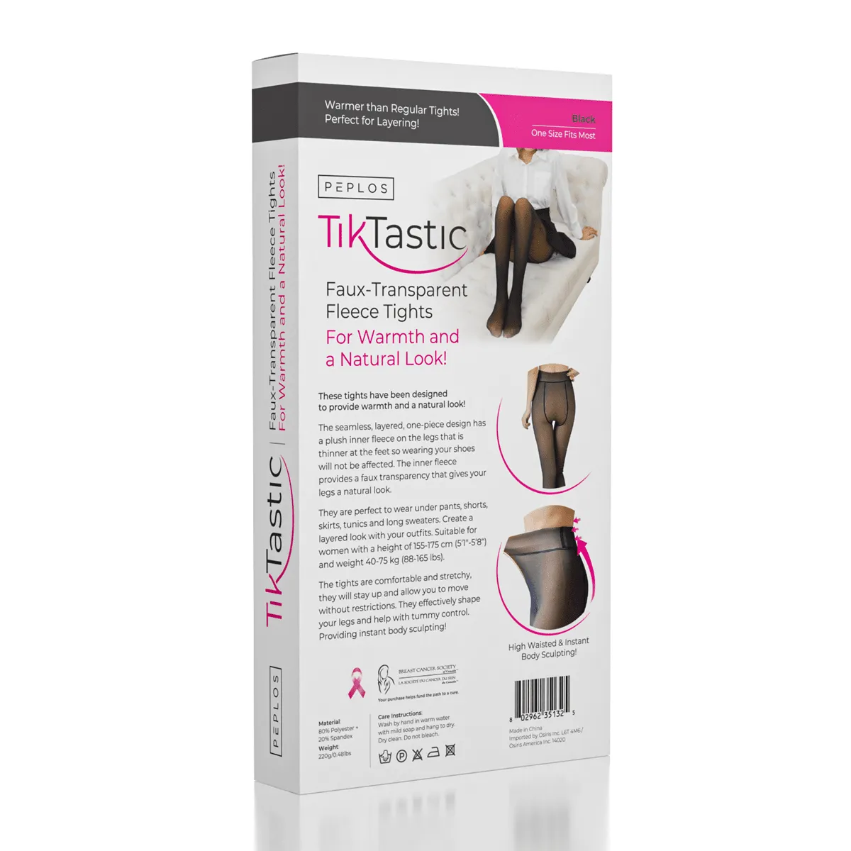 Peplos Tiktastic Faux-Transparent Fleece Tights (Multiple Colors)