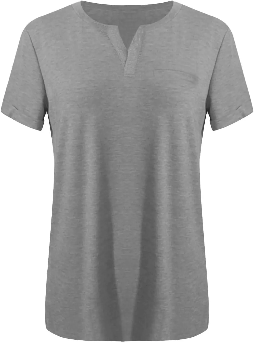 Plus Size Tops for Women Dressy Blouse Notch V Neck Oversized T Shirts Summer Casual Short Sleeve Tshirt with Pockets