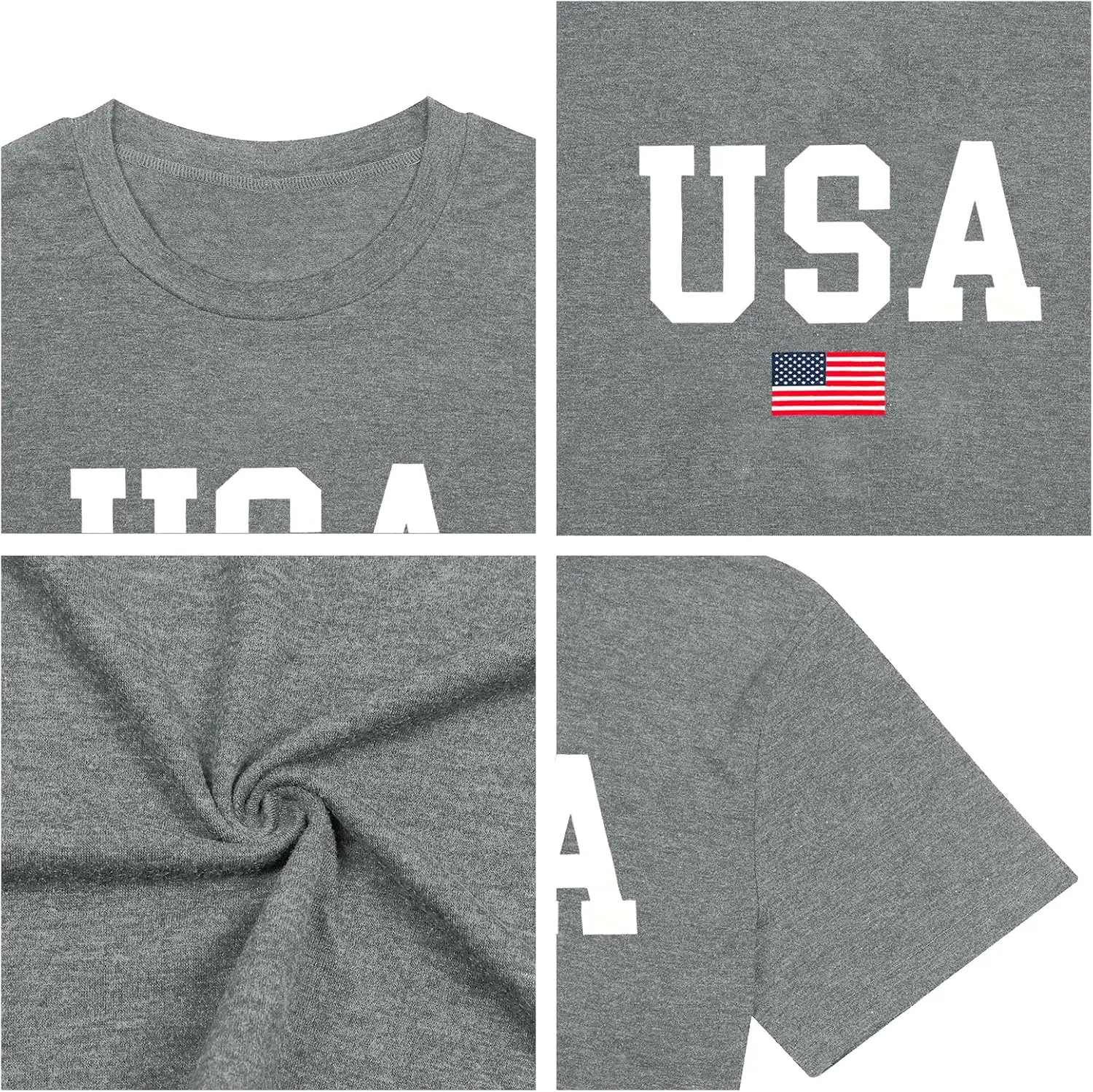 Plus Size USA Flag Shirt for Women 4th of July American Flag Print Tee Tops Short Sleeve Patriotic T-Shirt Blouse