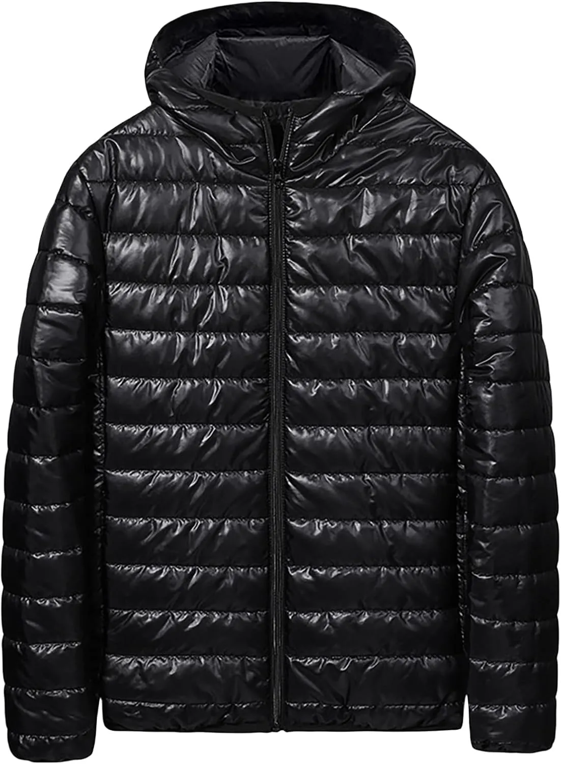 Puffer Jacket Men Lightweight Packable Quilted Jackets Hooded Bubble Winter Down Coat Insulated Thick Outwear Pockets