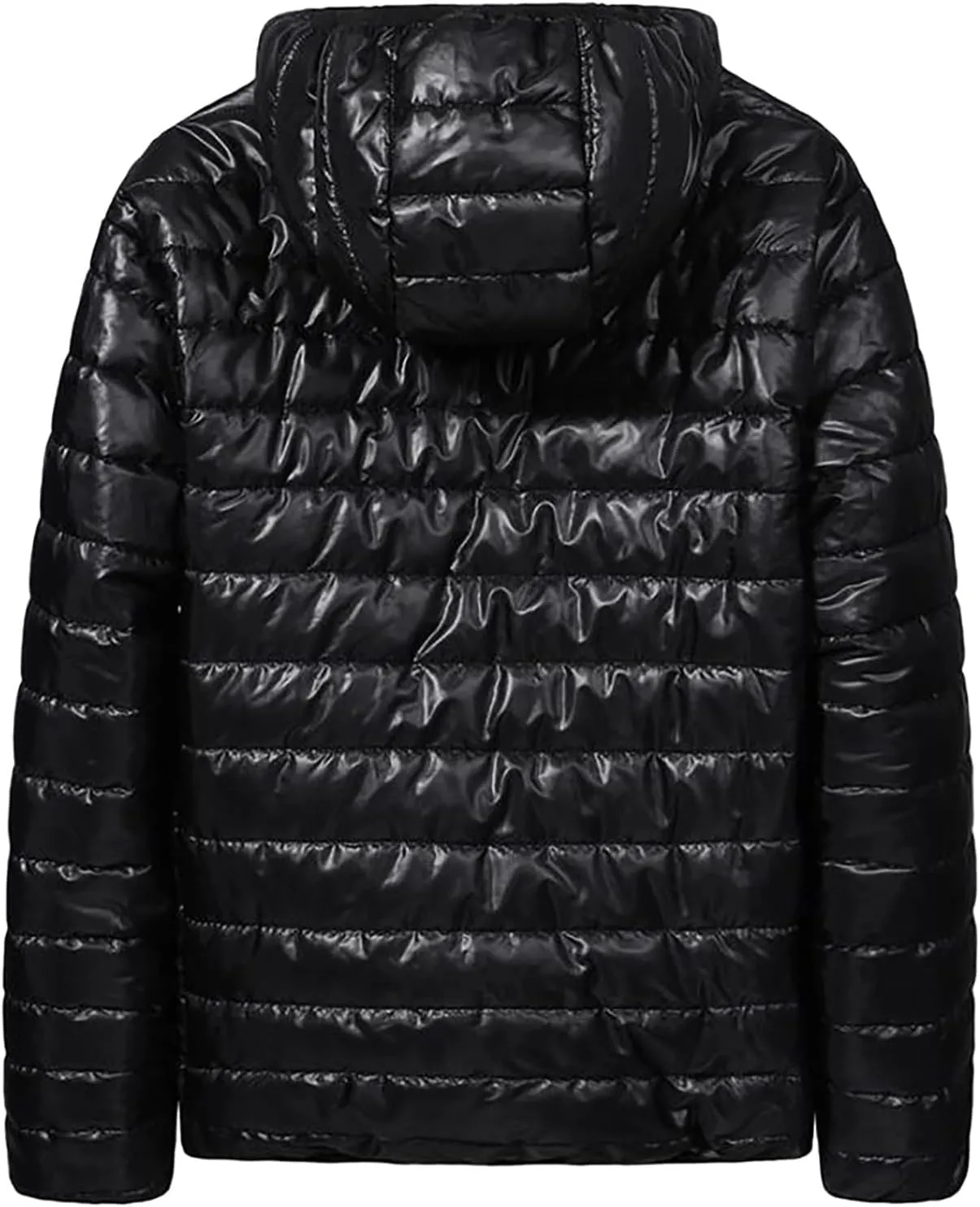 Puffer Jacket Men Lightweight Packable Quilted Jackets Hooded Bubble Winter Down Coat Insulated Thick Outwear Pockets