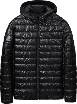 Puffer Jacket Men Lightweight Packable Quilted Jackets Hooded Bubble Winter Down Coat Insulated Thick Outwear Pockets