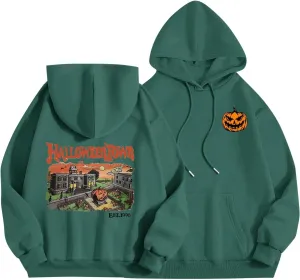 Pumpkin Farm Halloween Town Hoodies for Women Pumpkin Patch Sweatshirt Vintage Graphic Pullover Tops