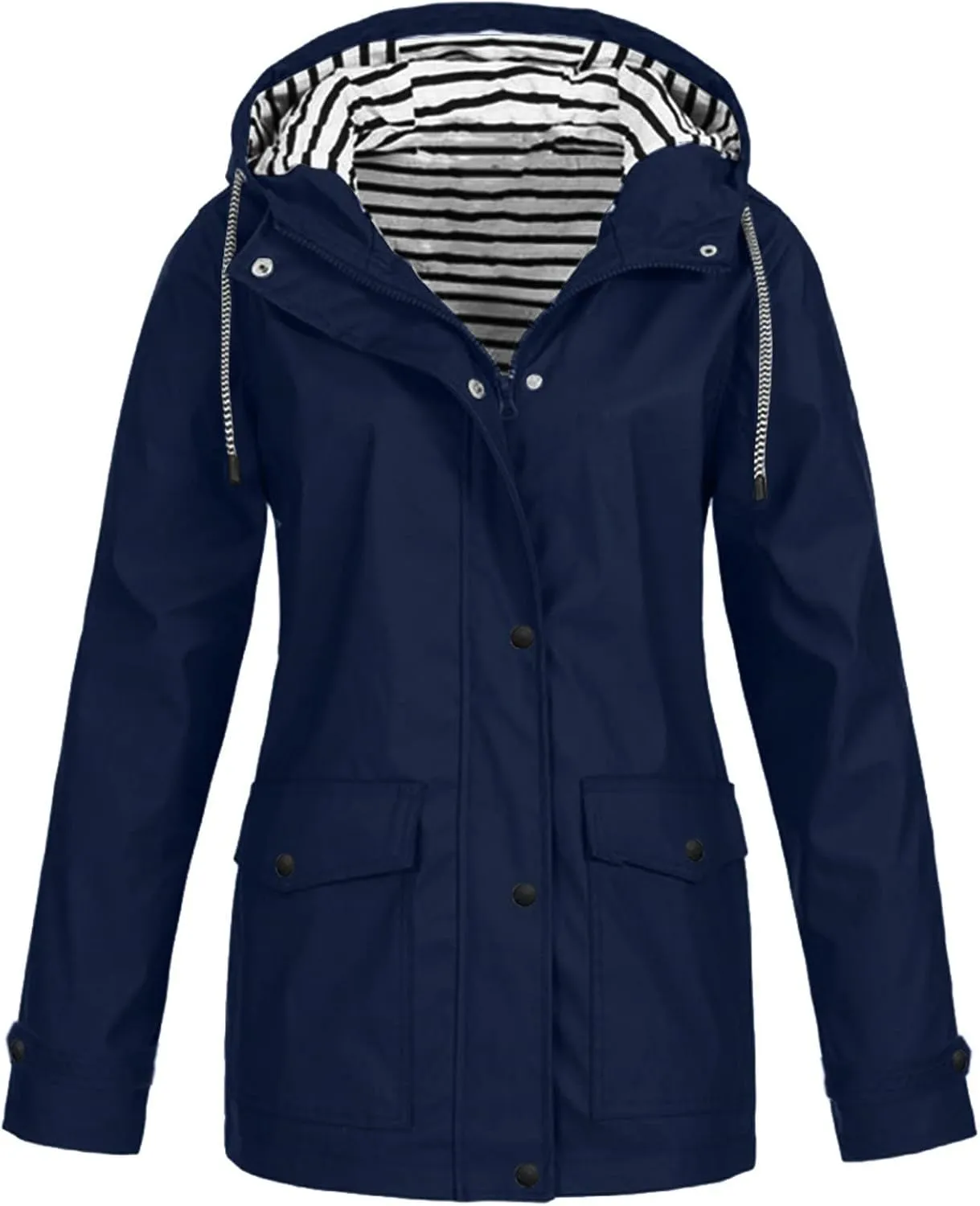 Rain Jackets Women Lightweight Waterproof Plus Size Raincoat with Hood, Fall Long Packable Windbreaker Poncho