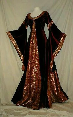 Retro Dark Red Long Sleeves A-Line Long Prom Dress Evening Gown, D995